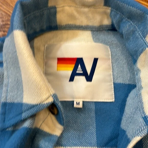 Aviator Nation Blue and White Plaid Button Down Shirt - Picture 3 of 7